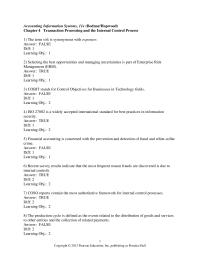 Accounting Chapter 04 1 Typically, an organization’s internal control process consists of five components