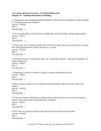 Accounting Chapter 14 1 Application controls are related to specific computer application systems