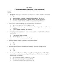 Chapter 1 1 Classification Decision Placement Decision Selection Decision State