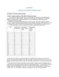 Chapter 7 1 Items For Tests Statistical Significance Are