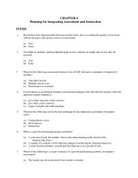 Chapter 6 1&nbsp;Which of the following assessment formats is the LEAST relevant to summative