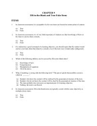 Chapter 9 1 True False True False Classroom Assessment True false