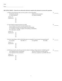 Chapter 5 1 Which of the following often involves positive external benefits