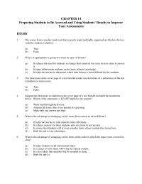 Chapter 14 1 All The Above Item Analysis Least Useful
