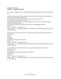 Finance Chapter 7 1 What is the role of internal controls during the assessment of inherent risk