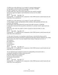 Finance Chapter 9 2 Which one of the following is an example of a general authorization?