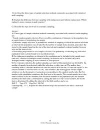 Finance Chapter 11 2 Explain the difference between sampling with replacement and without replacement