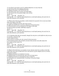 Finance Chapter 12 2 An effective procedure to test for unbilled shipments is to trace from the