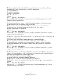 Finance Chapter 13 2 The most reliable evidence from confirmations is obtained when they are sent&nbsp;