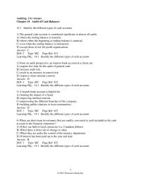 Finance Chapter 14 1 From an audit perspective, an imprest bank account at a client can
