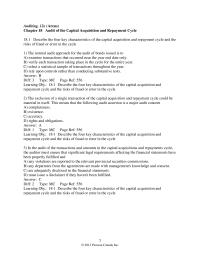 Finance Chapter 18 1 This means that the following audit assertion is a major audit concern