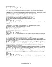 Finance Chapter 19 1 Which of the following is a required condition for a contingent liability to exist