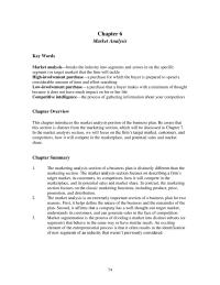 Chapter 6 Homework This chapter introduces the market analysis portion of the business plan