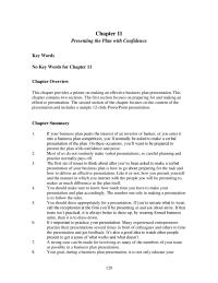 Chapter 11 Homework Preparing for and Delivering an Effective Business Plan Presentation