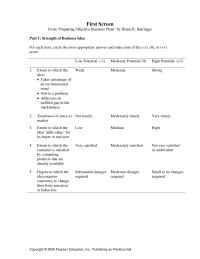 First Screen Homework Degree to which the idea requires customers to change their basic practices&nbsp;