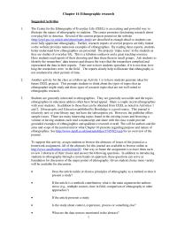 Chapter 16 Chapter 16 One of the goals while engaging in participant observation is to&nbsp;