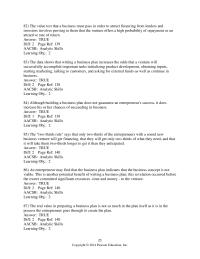 Chapter 04 2&nbsp;The executive summary serves as the thesis statement for the entire business plan