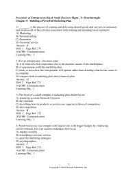 Chapter 08 1 The focus of a small company’s marketing plan should be on