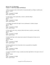 Business Law Chapter 15 1 A party who is owed a right under a contract is called the obligor