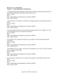 Business Law Chapter 33 1 To claim under disparate-treatment discrimination