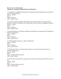 Business Law Chapter 40 1 Trade Secrets Franchisor Not Qualify For Patent