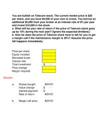 Investments & Securities Chapter 3 Homework April Shares Short Sell Price Per Share