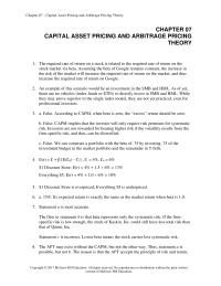 Investments & Securities Chapter 7 Homework An example of this scenario would be an investment