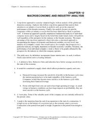 Investments & Securities Chapter 12 Homework Price And Cost Forecasts Are Based Current