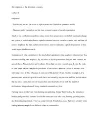 Development of the American economy