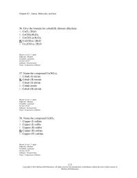 Chapter 2 2 56 Give The Formula For Cobaltii Chlorate
