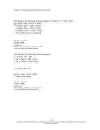 Chapter 3 5 Mass Relationships Chemical Reactions 165 Balance