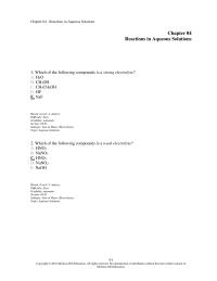 Chapter 4 1 Which The Following Compounds Strong Electrolyte H2o
