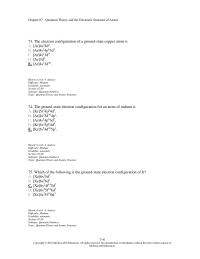 Chapter 7 3 73 The Electron Configuration Ground state Copper Atom