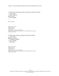 Chapter 10 2 51 Predict The Molecular Geometry And Polarity