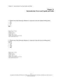 Chapter 11 1 Which One The Following Substances Expected Have