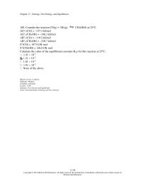 Chapter 17 4 Entropy Free Energy And Equilibrium 100