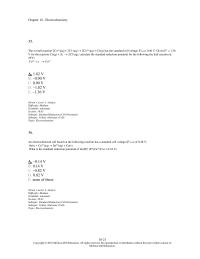 Chapter 18 2 35 the weakest reducing agent listed above is a