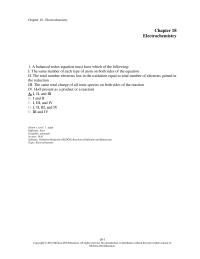 Chapter 18 1 Balanced Redox Equation Must Have Which The