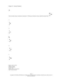 Chapter 19 2 26 The Only Stable Isotope Aluminum Aluminum27