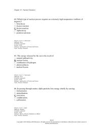 Chapter 19 3 64 Which Type Nuclear Process Requires Extremely