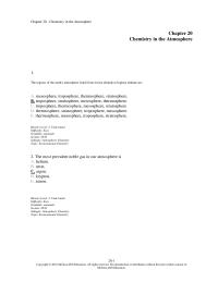 Chapter 20 1 The Regions The Earths Atmosphere Listed From