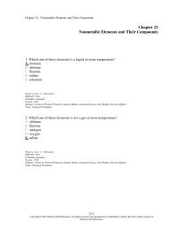Chapter 22 1 Which One These Elements Liquid Room Temperature