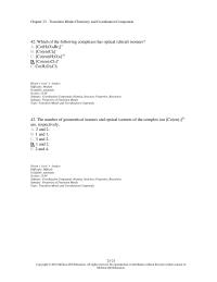 Chapter 23 2 42 Which The Following Complexes Has Optical