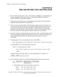 Investments & Securities Chapter 5 Homework&nbsp;Thus, a 1 percentile probability will produce a smaller