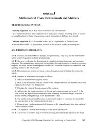 Management Chapter 05 Homework The number just computed becomes an entry in the matrix of cofactors