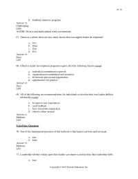 Chapter 10 2 Effective leader development programs require all of the following factors except