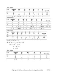 Management Chapter 07 Homework &nbsp;The right-hand-side of this constraint could be decreased by 10 units