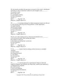 Chapter 05 2 Which of the following is not measured to evaluate a training program