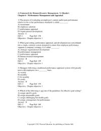Chapter 06 1 Participatively set goals result in higher performance than assigned goals