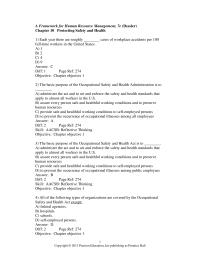 Chapter 10 1 Which of the following would be considered OSHA’s top priority for inspection